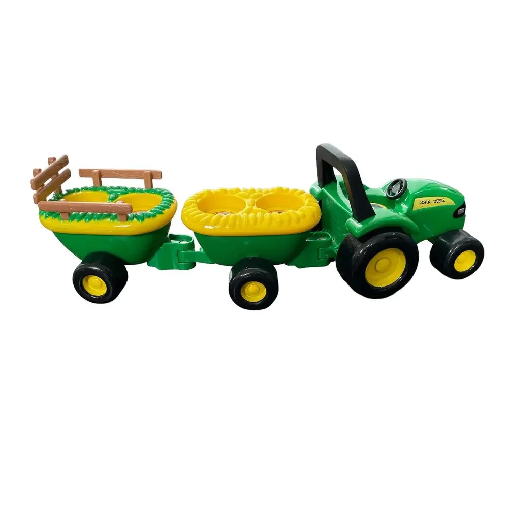 John Deere Little People Tractor Wagon Set ERTL NO Sound Farm Toy 34908 Hay Ride